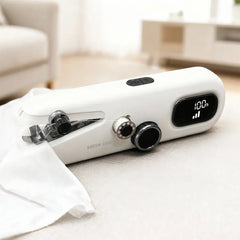 A Photo Of Green Lion Handheld Sewing Machine Portable 2000mAh