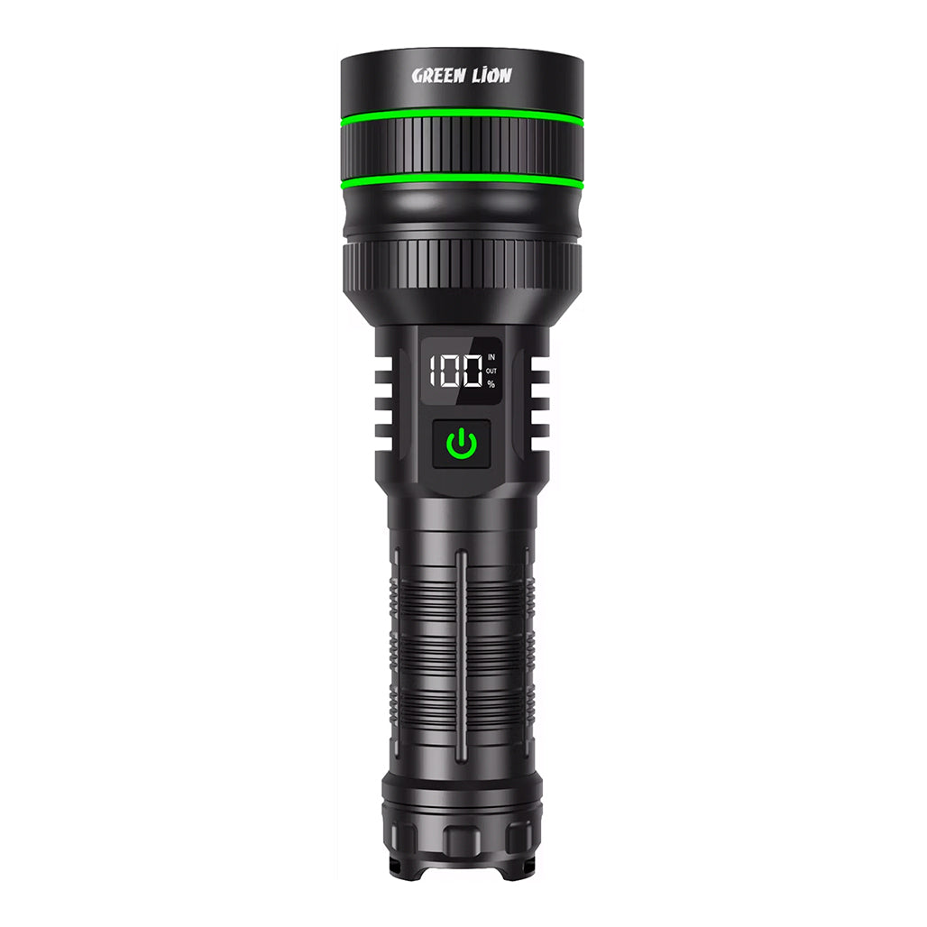 A Photo Of Green Lion Hyper Ray Pro LED Torch with Digital Display