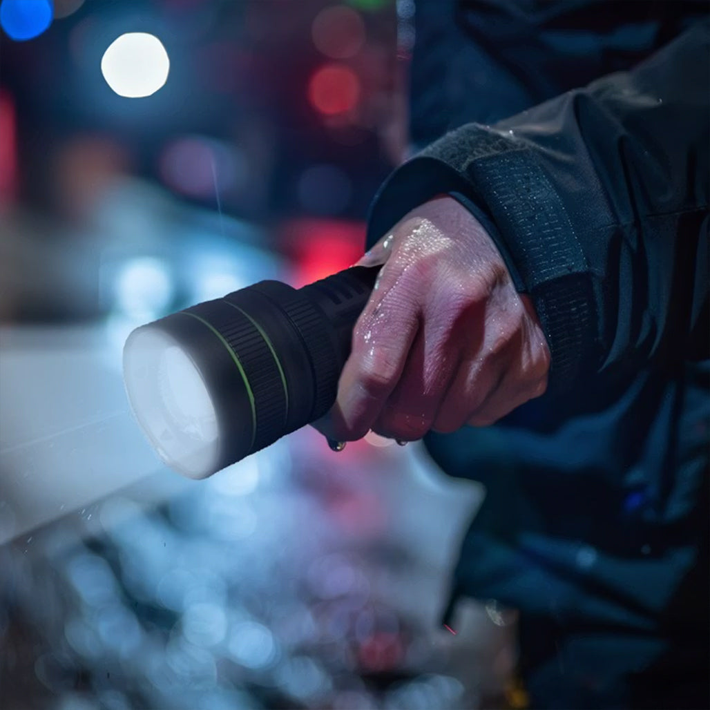 A Photo Of Green Lion Hyper Ray Pro LED Torch with Digital Display