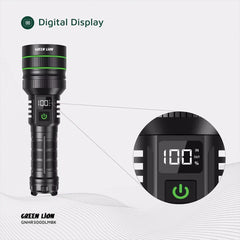 A Photo Of Green Lion Hyper Ray Pro LED Torch with Digital Display