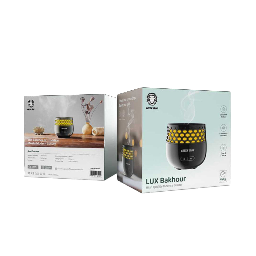 A Photo Of Green Lion LUX Bakhour Incense Burner 2500mAh - Black