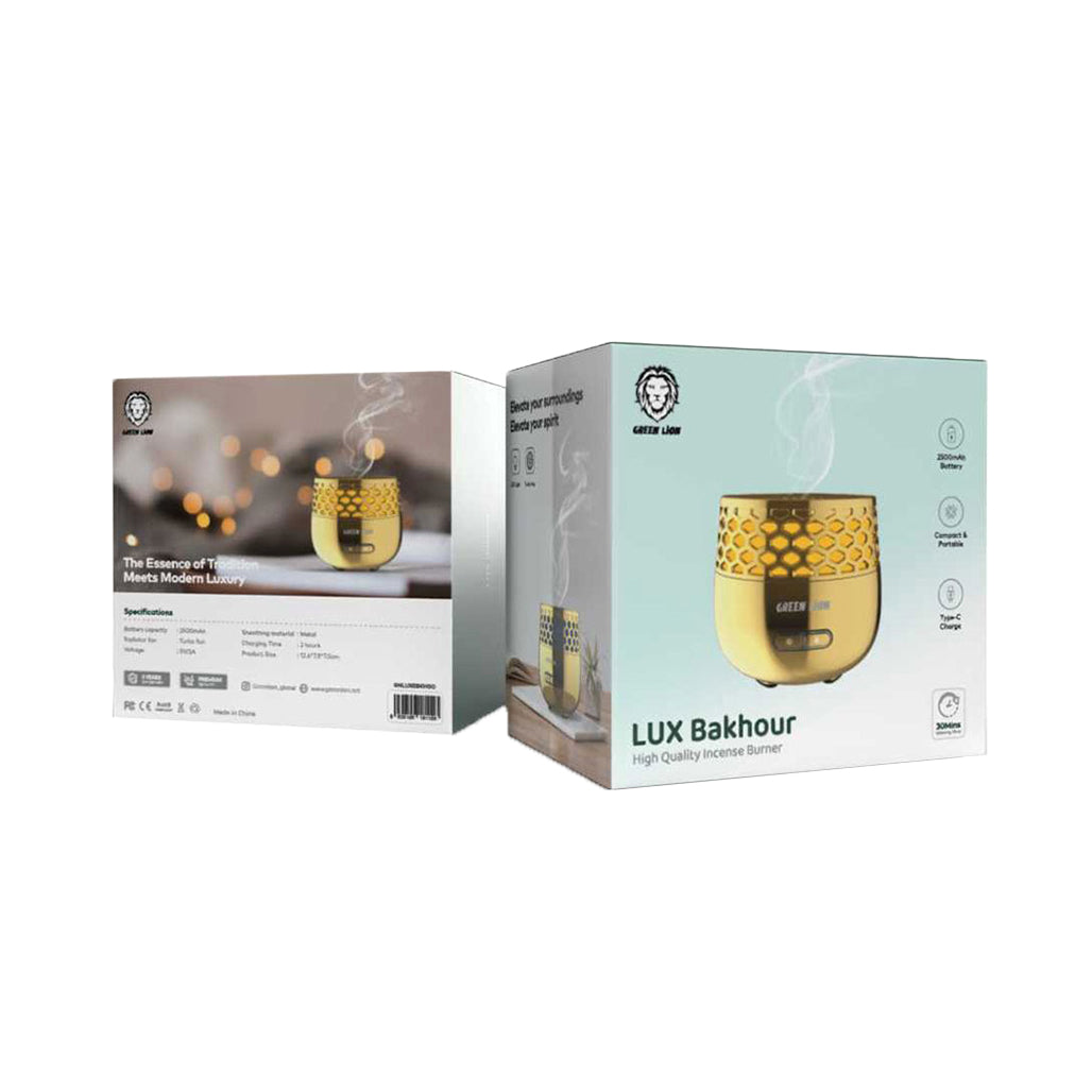 A Photo Of Green Lion LUX Bakhour Incense Burner 2500mAh - Gold