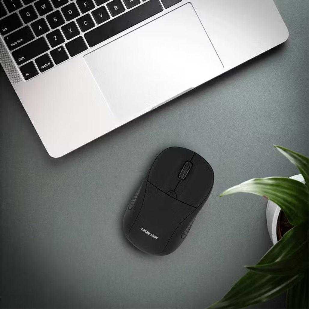 A Photo Of Green Lion G200 Wireless Mouse – Ergonomic Lightweight Mouse with Adjustable DPI (800/1200/1600), 2.4GHz Connection, 10m Range – Black