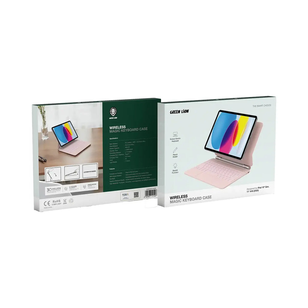 A Photo Of Green Lion Wireless Magic Keyboard Case for iPad 10th Gen, 11