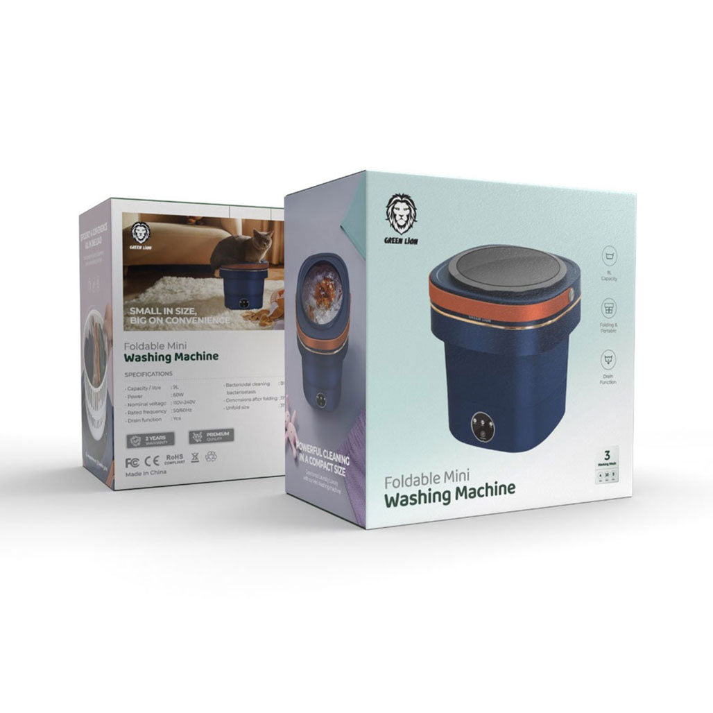 A Photo Of Green Lion Foldable Mini Washing Machine 9L 60W - Blue