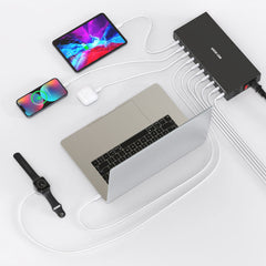 A Photo Of Green Lion PD Multi Ports 10 Charging Station 200W - Black