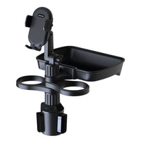 Green Lion Multi-Functional Car Cup Holder with Food Tray & Adjustable Phone Mount