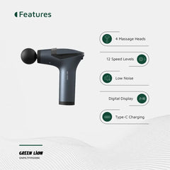 A Photo Of Green Lion Multifunctional Massage Gun GMG-05 - Black
