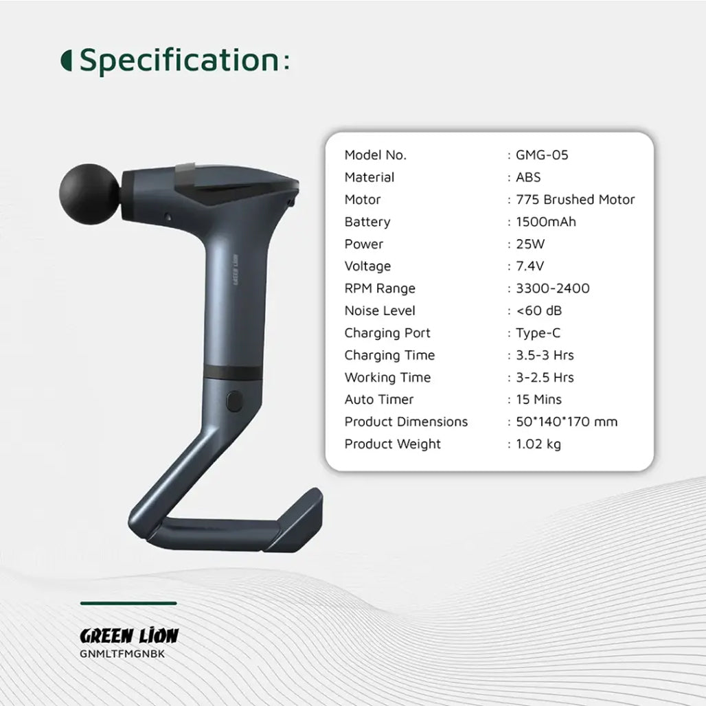 A Photo Of Green Lion Multifunctional Massage Gun GMG-05 - Black
