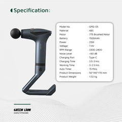 A Photo Of Green Lion Multifunctional Massage Gun GMG-05 - Black