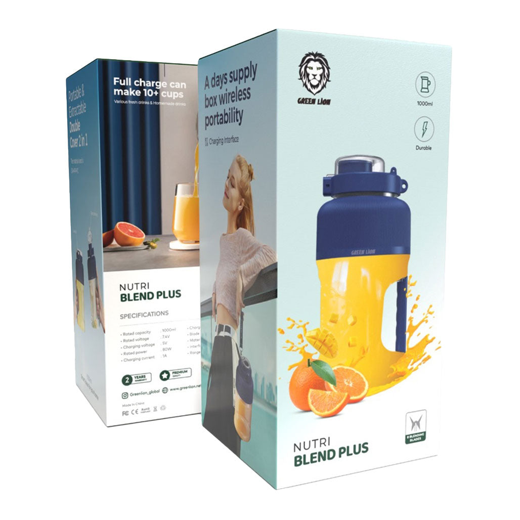 A Photo Of Green Lion GNNUTBLENDPBL Nutri Blend Plus 1000mL 80W - Blue