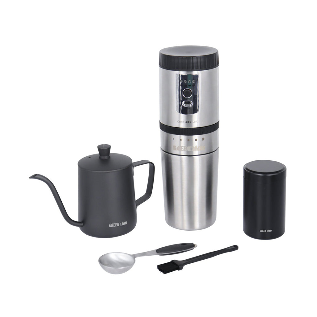 A Photo Of Green Lion Portable Coffee Maker Kettle Stainless Steel - Black
