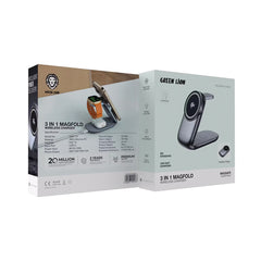 A Photo Of Green Lion 3-in-1 Magfold Wireless Charger - GNQI23N1MGGY