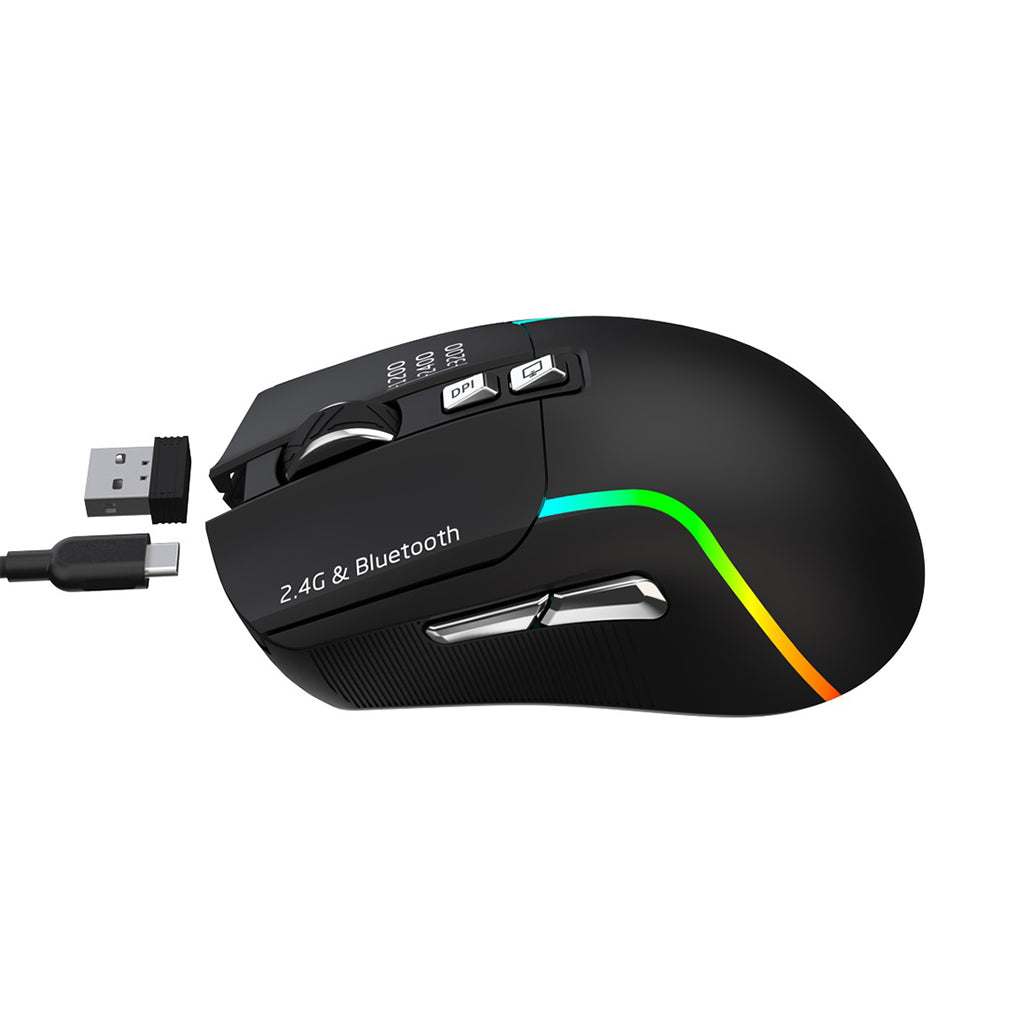 A Photo Of Green Lion Rechargeable Gaming Mouse - Black