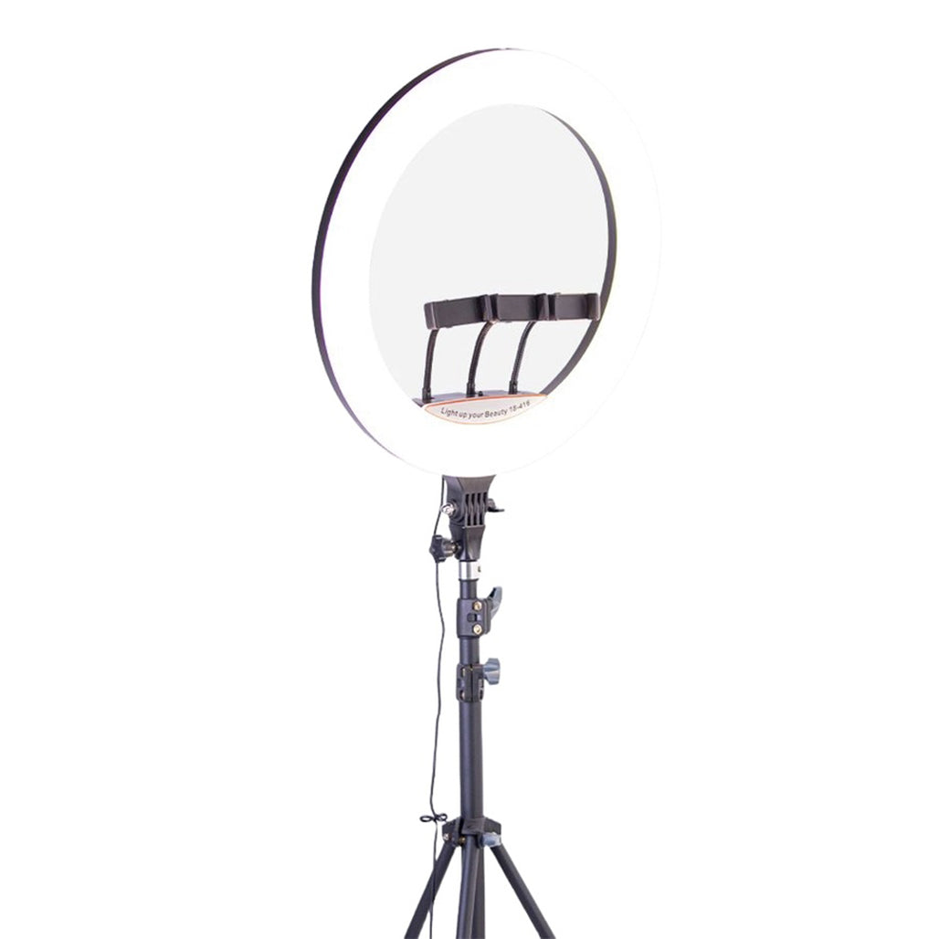 A Photo Of Green Lion 18-Inch LED Ring Light with Adjustable Tripod, Remote Control, and 416 Beads – Ideal for Streaming & Vlogging