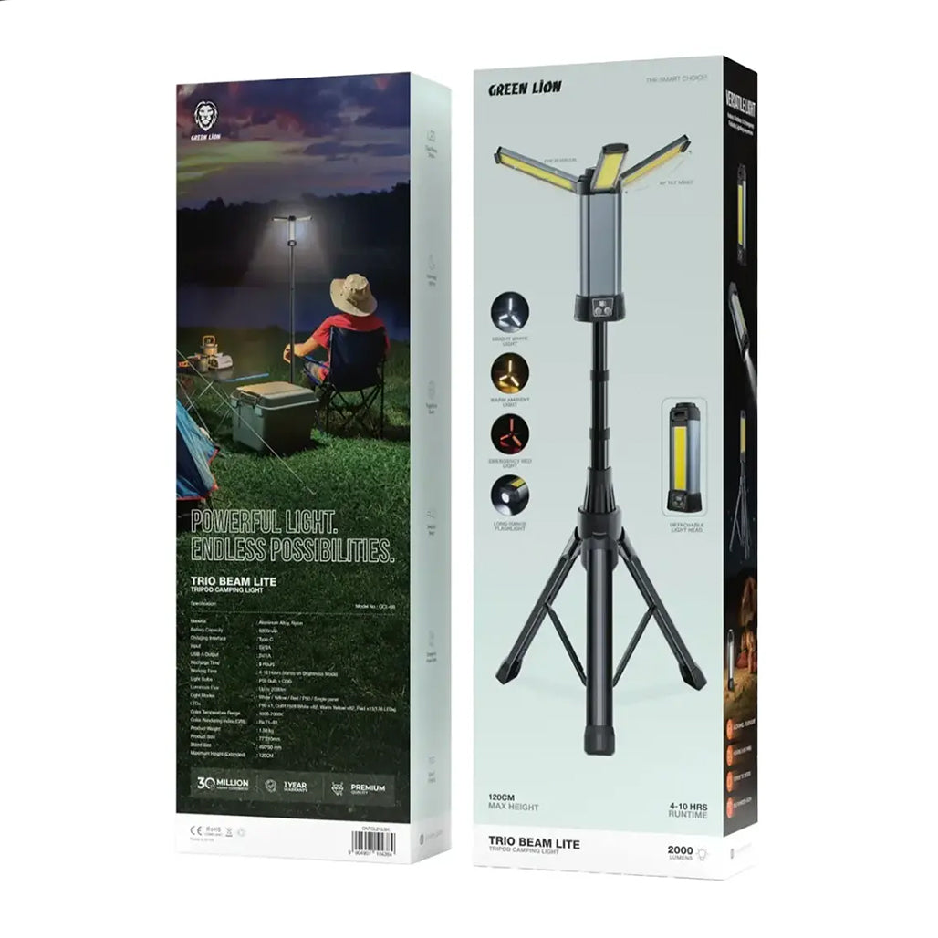 A Photo Of Green Lion Trio Beam Lite Tripod Camping Light