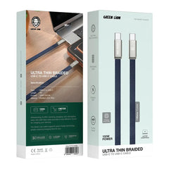 A Photo Of Green Lion Ultra Thin Braided USB-C to USB-C Cable