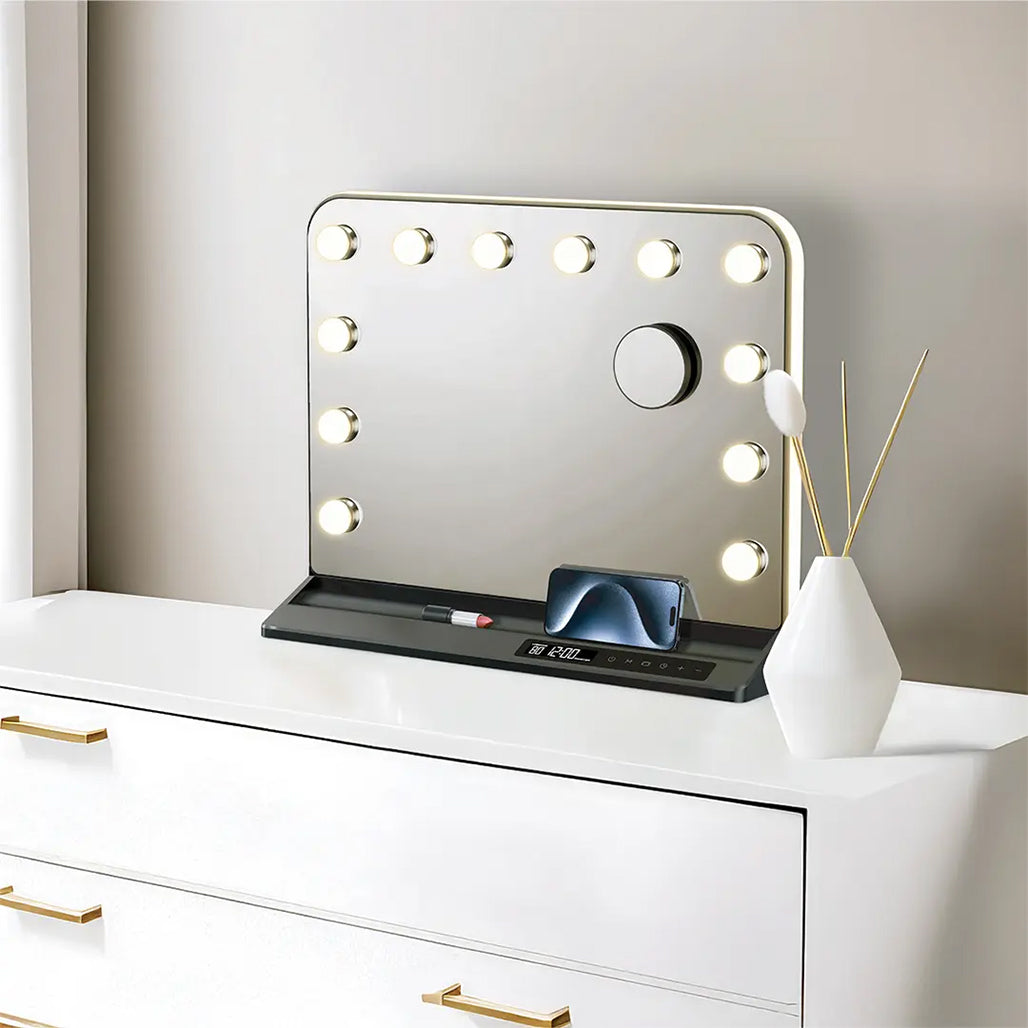 A Photo Of Green Lion Vanity Mirror - Black