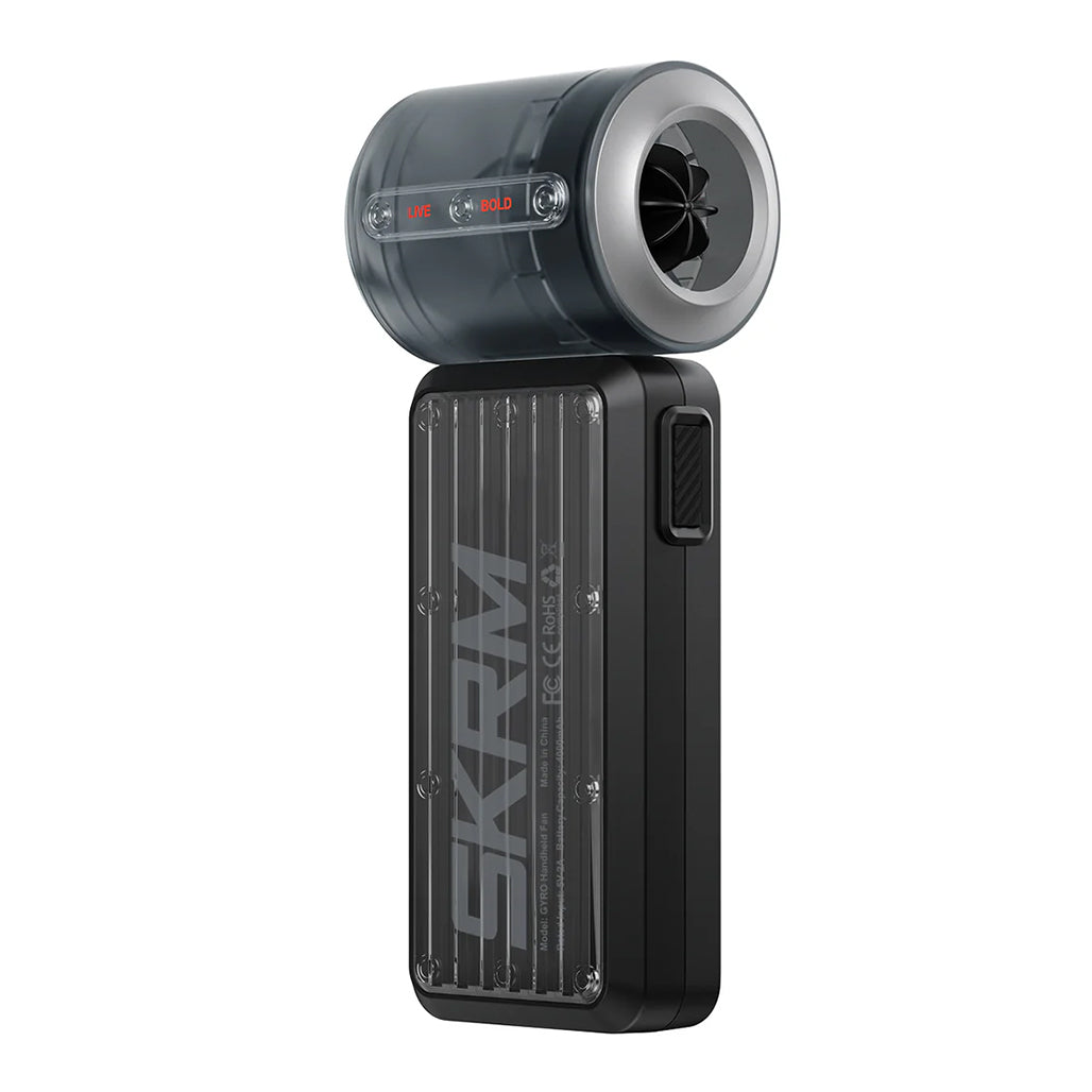 A Photo Of Skinarma GYRO USB-C Portable Handheld Fan – High-Speed, Compact Cooling Solution
