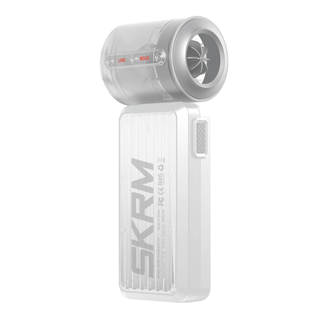 A Photo Of Skinarma GYRO USB-C Portable Handheld Fan – High-Speed, Compact Cooling Solution