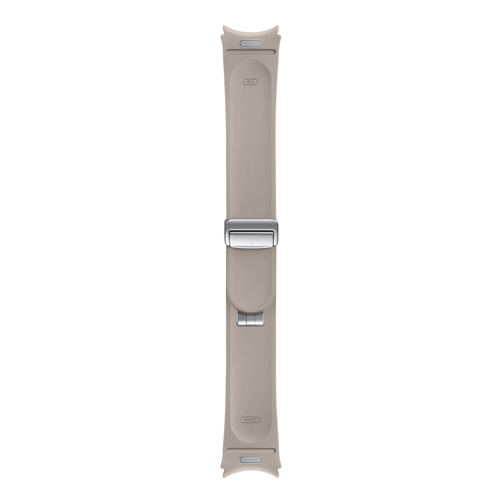 A Photo Of Samsung Galaxy Watch D-Buckle Hybrid Eco-Leather Band - 20mm - M/L - Etoupe | Stylish and Durable Replacement Strap