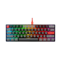 GamerTek GK60 Mini Gaming Keyboard - Late Night | Compact Mechanical RGB Keyboard with Outemu Red Switches