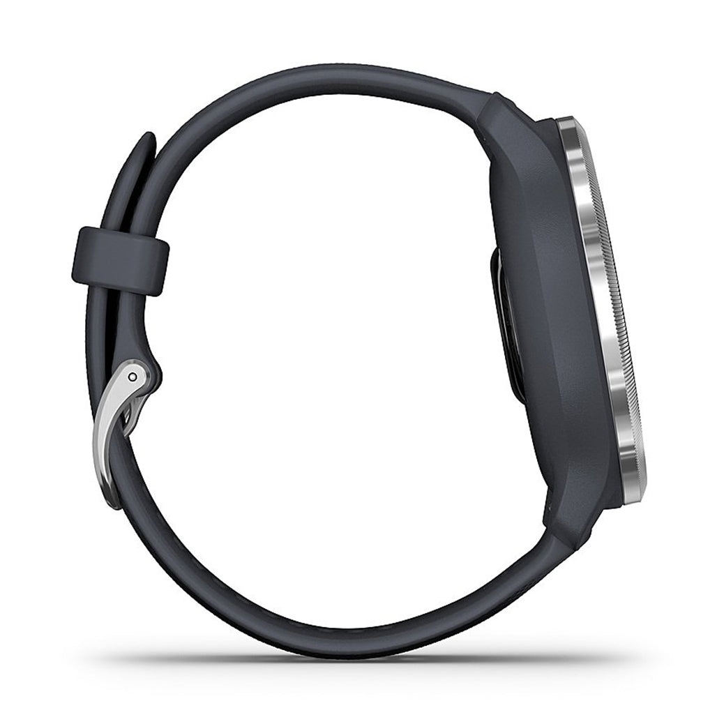 A Photo Of Garmin Venu 2 - Silver Stainless Steel Bezel with Granite Blue Case and Silicone Band | 010-02430-00