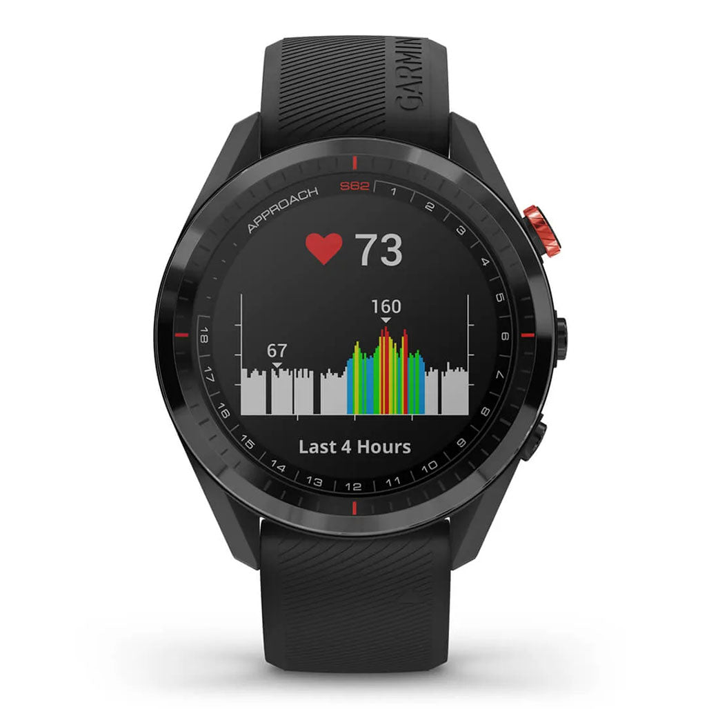 A Photo Of Garmin Approach S62 Bundle - 010-02200-02 - Black Ceramic Bezel with Black Silicone Band