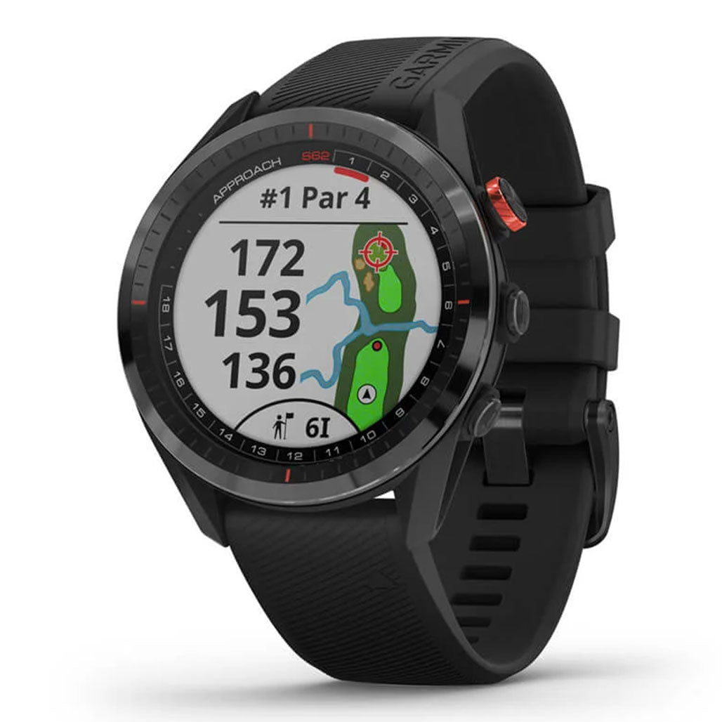 A Photo Of Garmin Approach S62 Bundle - 010-02200-02 - Black Ceramic Bezel with Black Silicone Band