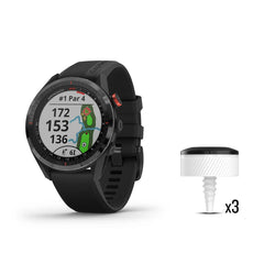 A Photo Of Garmin Approach S62 Bundle - 010-02200-02 - Black Ceramic Bezel with Black Silicone Band