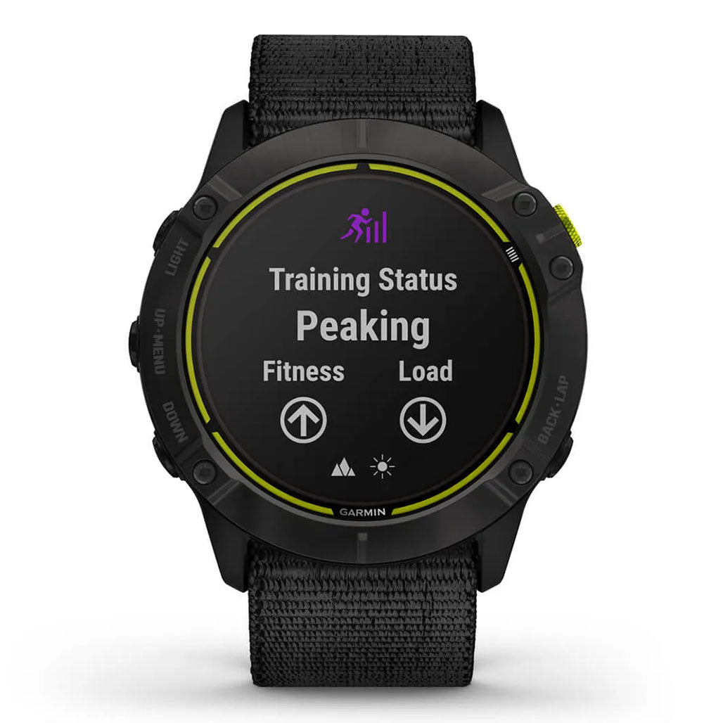 A Photo Of Garmin Enduro - 010-02408-01 - Carbon Gray DLC Titanium with Black UltraFit Nylon Strap