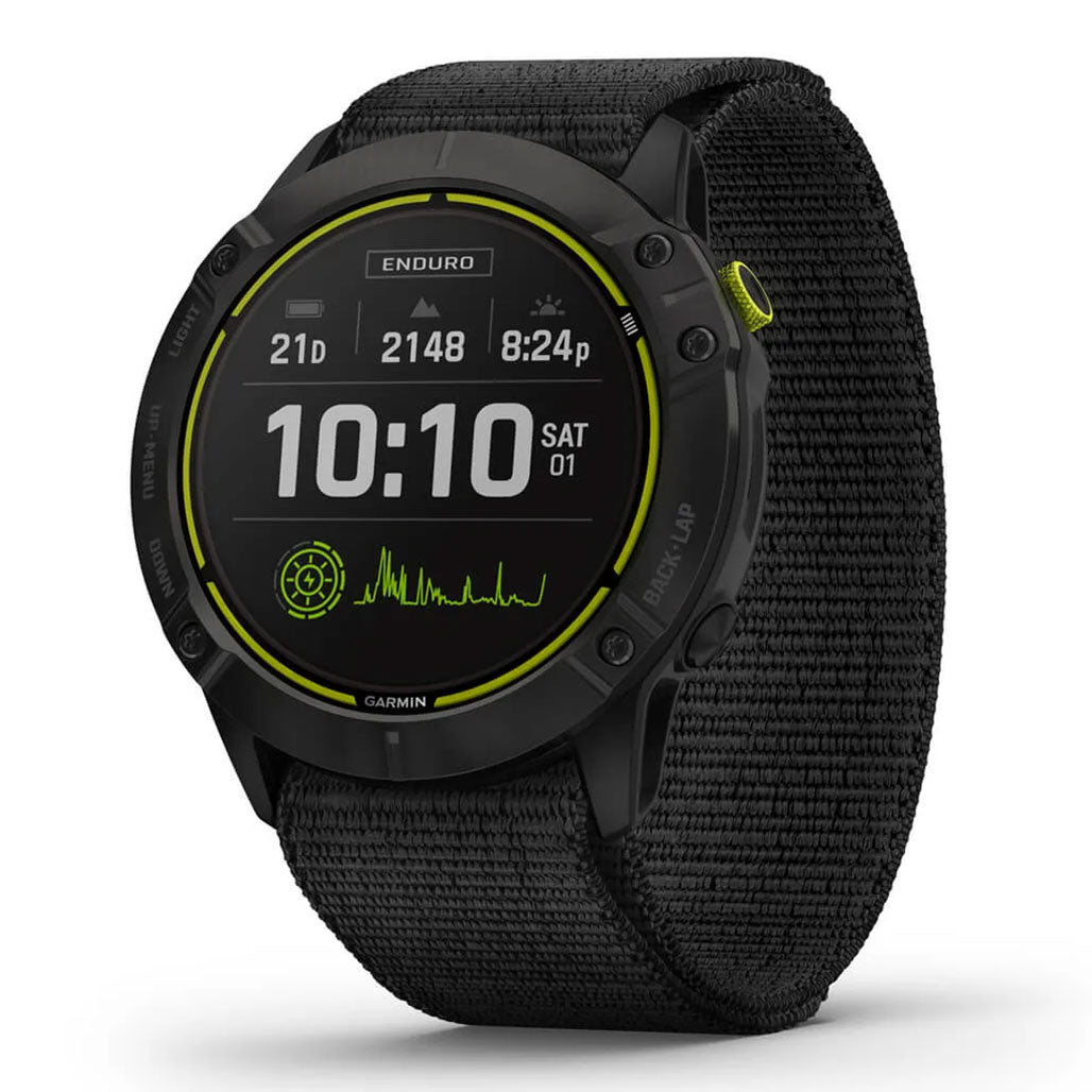A Photo Of Garmin Enduro - 010-02408-01 - Carbon Gray DLC Titanium with Black UltraFit Nylon Strap