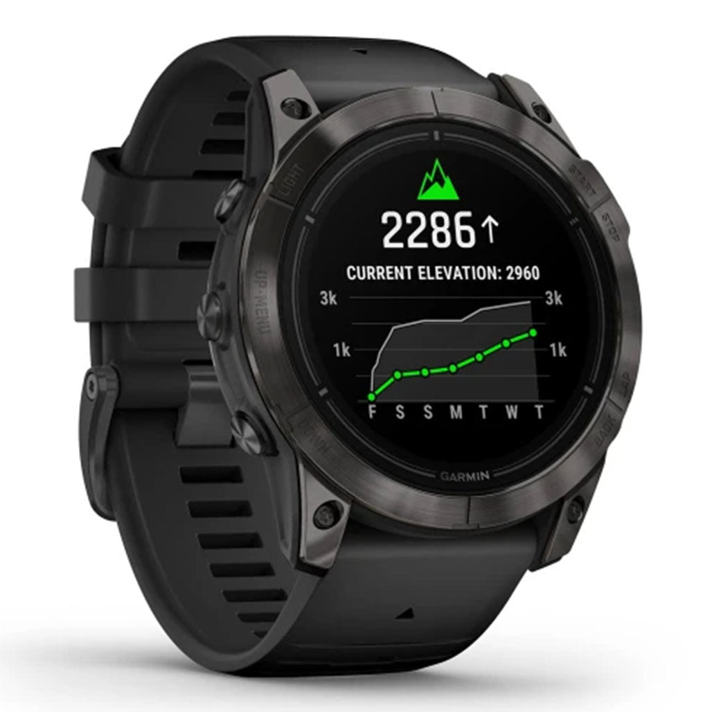 A Photo Of Garmin epix™ Pro (Gen 2) Sapphire Edition - 010-02804-01 - Carbon Grey DLC Titanium with Black Band