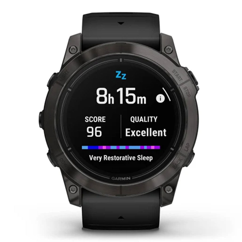 A Photo Of Garmin epix™ Pro (Gen 2) Sapphire Edition - 010-02804-01 - Carbon Grey DLC Titanium with Black Band