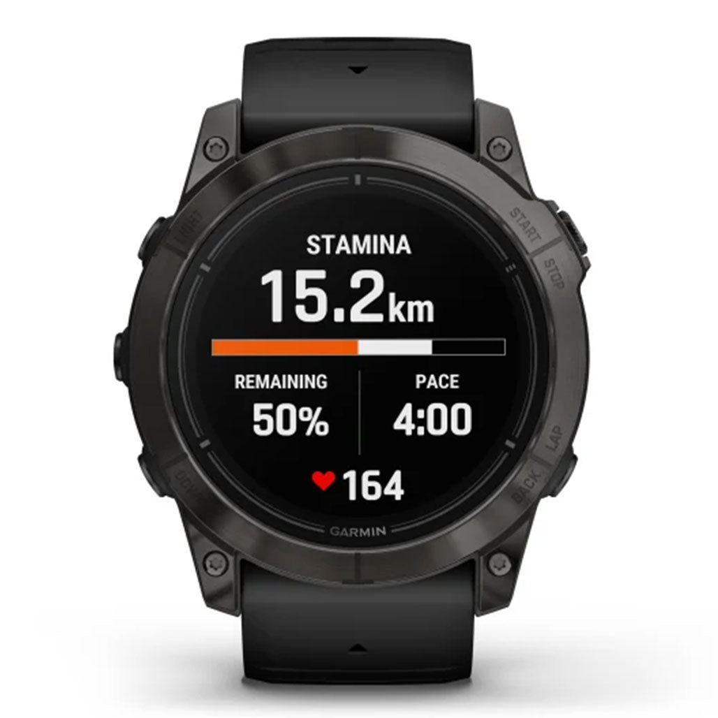 A Photo Of Garmin epix™ Pro (Gen 2) Sapphire Edition - 010-02804-01 - Carbon Grey DLC Titanium with Black Band