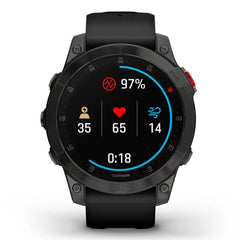 A Photo Of Garmin epix™ (Gen 2) Sapphire Edition (USED) 010-02582-11 - Black Titanium with Black Band