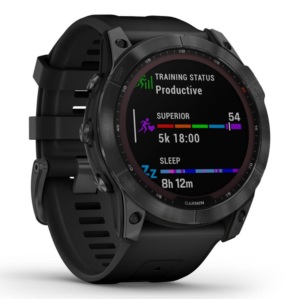 A Photo Of Garmin Fenix 7X Solar Edition - Slate grey with black band | 010-02541-01
