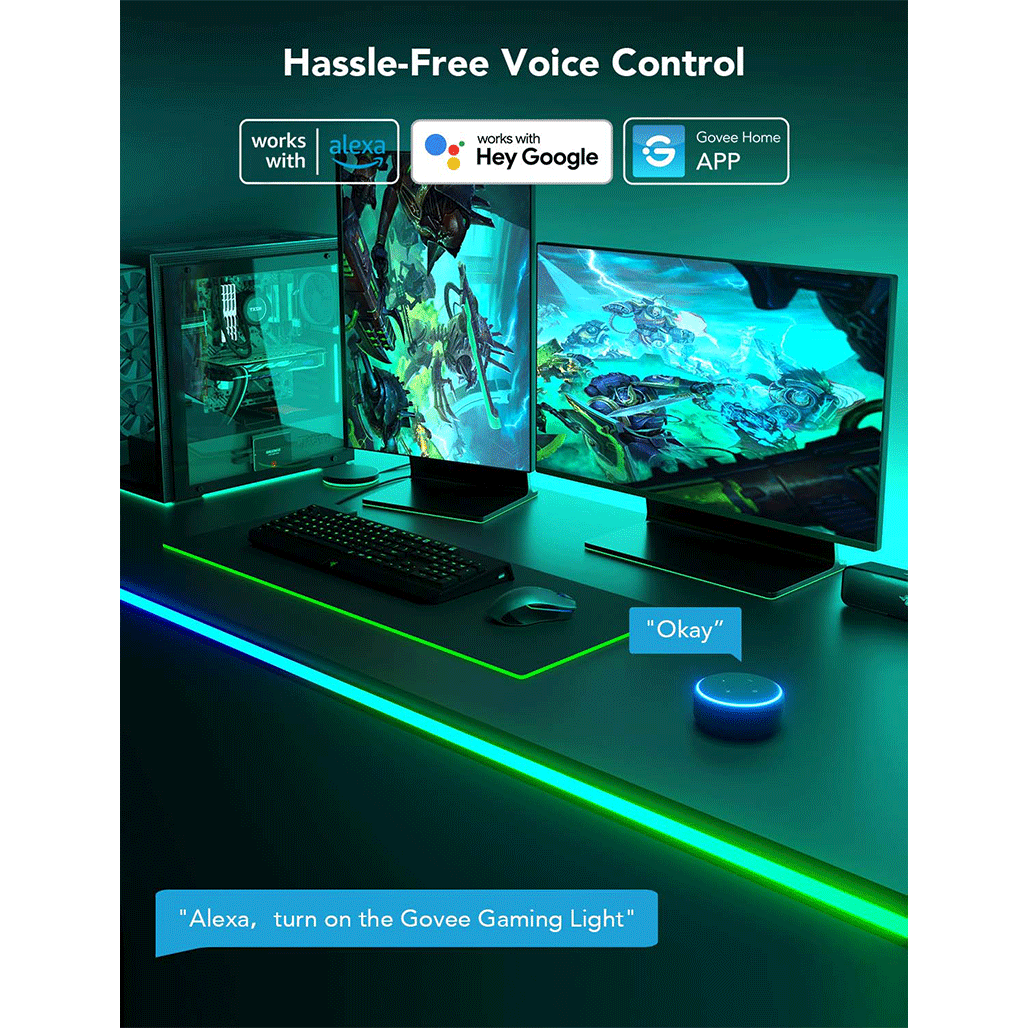 A Photo Of Govee RGBIC LED Neon Rope Lights for Desks - 3 meters | H61C32D1