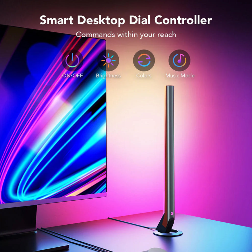 A Photo Of Govee RGBIC Wi-Fi Gaming Light Bars with Smart Dial Controller