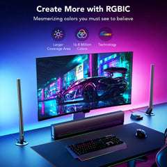 A Photo Of Govee RGBIC Wi-Fi Gaming Light Bars with Smart Dial Controller