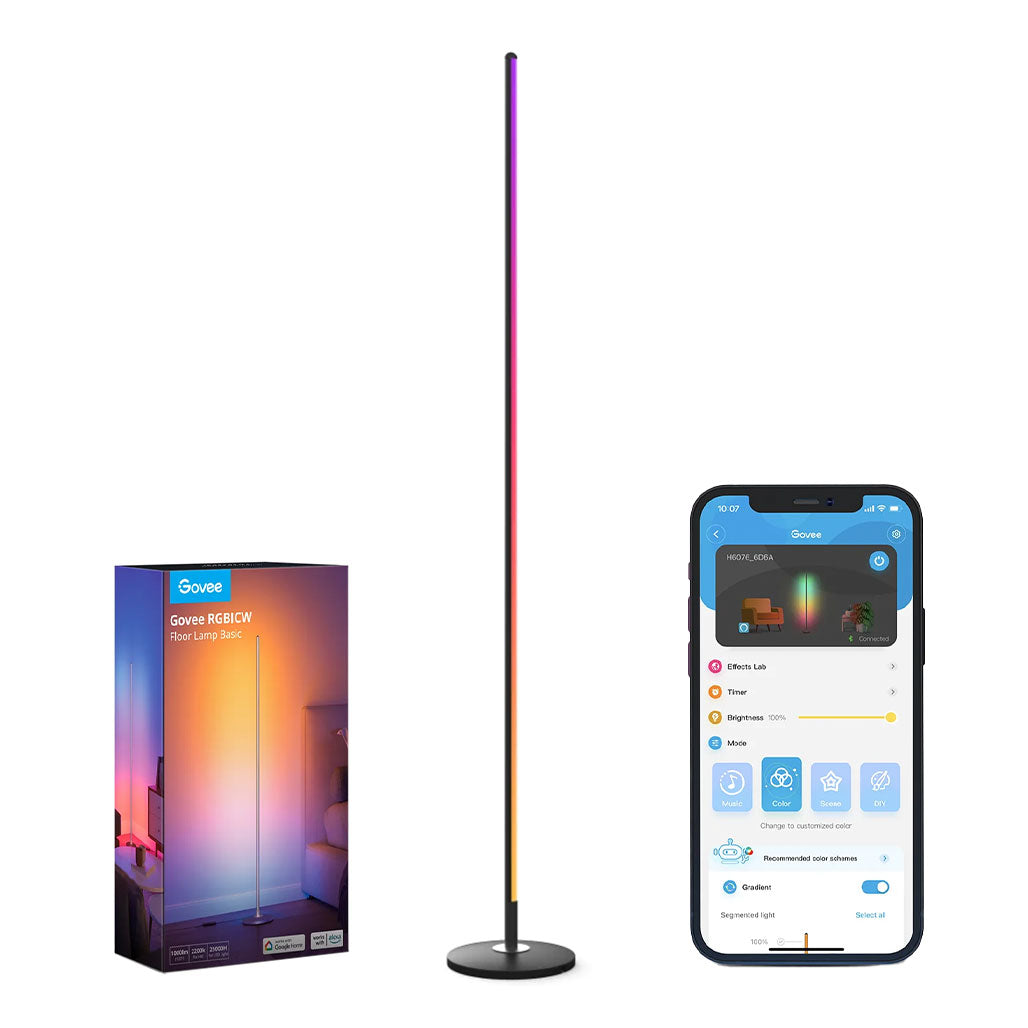 A Photo Of Govee RGBICW Smart Corner Floor Lamp | H6076112