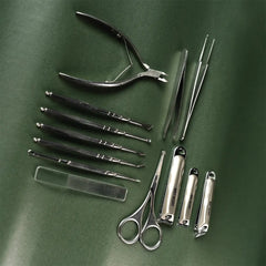 A Photo Of Green Lion 13 in 1 Manicure Kit - Brown