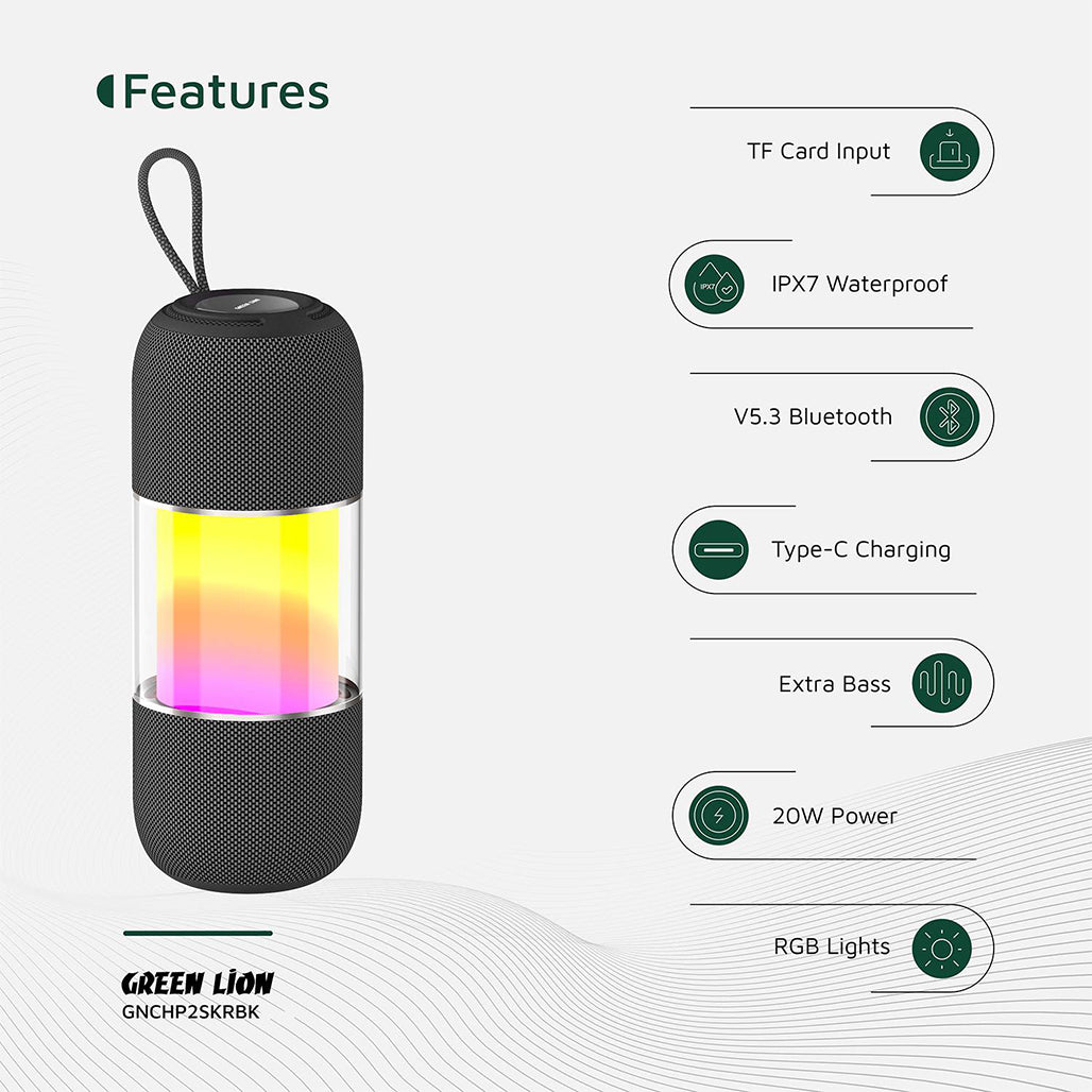 A Photo Of Green Lion Change Pro - RGB Portable Speaker