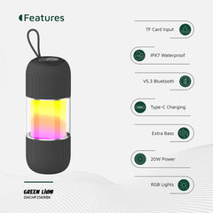 A Photo Of Green Lion Change Pro - RGB Portable Speaker