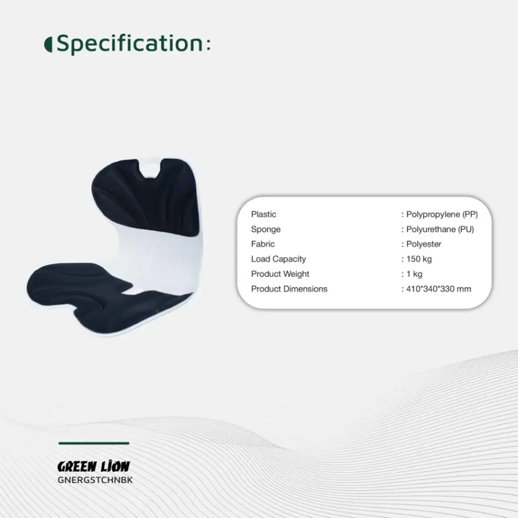 A Photo Of Green Lion Ergo Seat Cushion – Ergonomic Lumbar Support & Pressure Relief