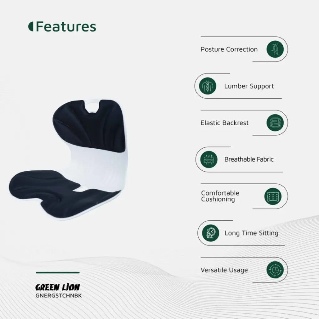 A Photo Of Green Lion Ergo Seat Cushion – Ergonomic Lumbar Support & Pressure Relief