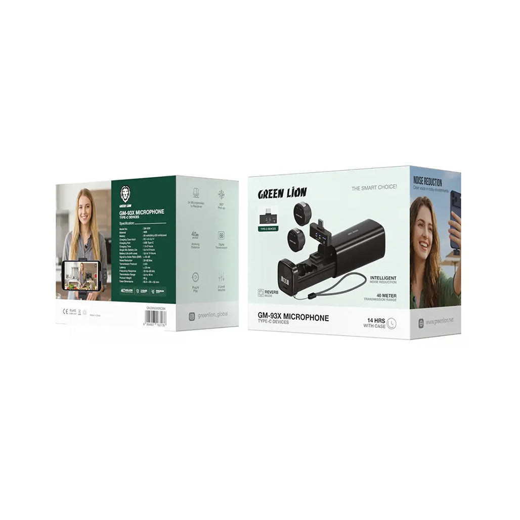 A Photo Of Green Lion GM-93X Microphone - Type-C Devices - Black