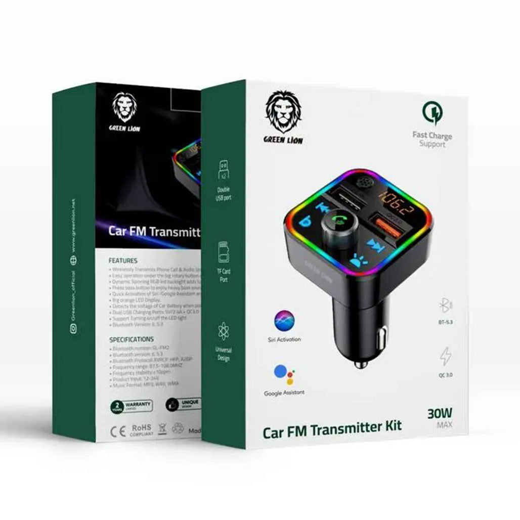 A Photo Of Green Lion GNCARTRKITBK Car FM Transmitter Kit - Black