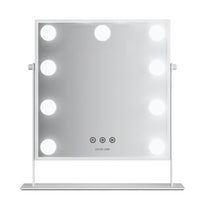 Green Lion Glam Shine Makeup Mirror with 9 LED Lights and Adjustable Color Modes - White