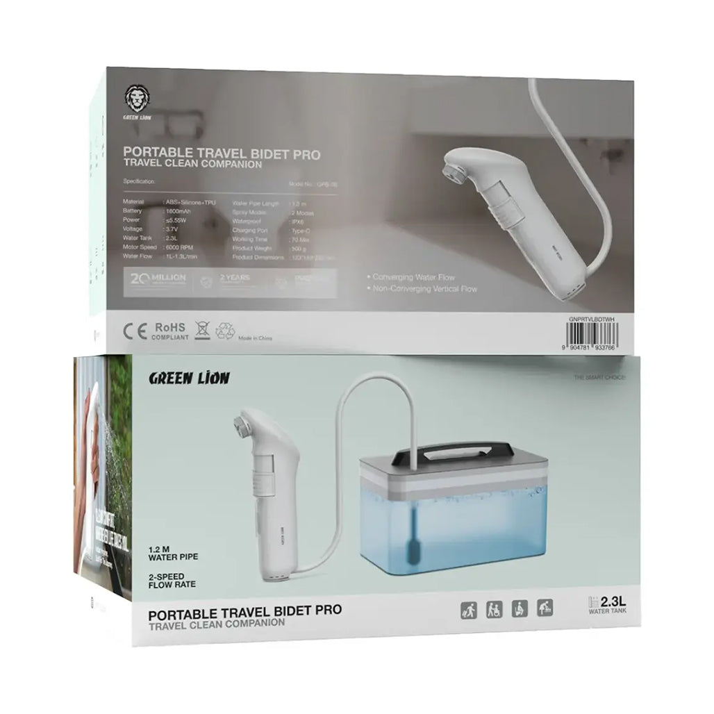 A Photo Of Green Lion Portable Travel Bidet Pro with Tank - White